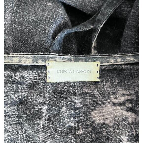 Krista Larson Tie-dye Blue Linen Dress, OS - Picture 4 of 4